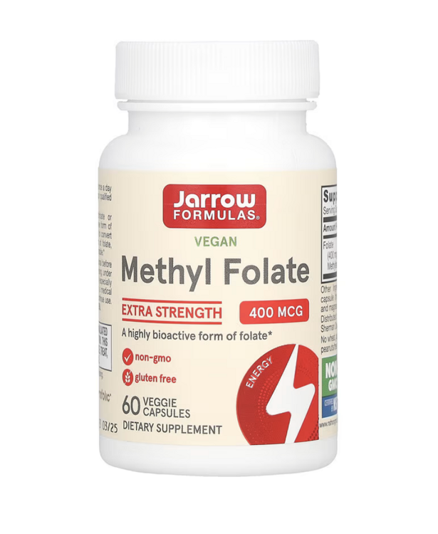 Jarrow Formulas, веганский метилфолат, повышенной силы действия, 400 мкг, 60 капсул