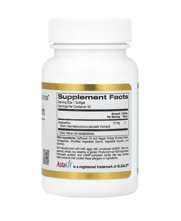 California Gold Nutrition, астаксантин, 12 мг, 30 мягких таблеток