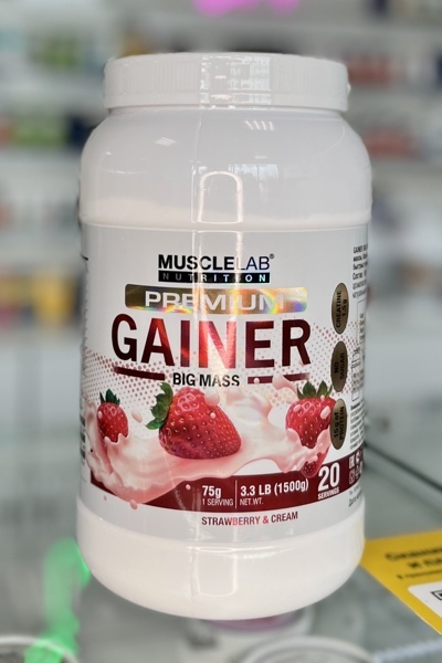 MuscleLab Nutrition, Гейнер, клубника со сливками, 1500 гр